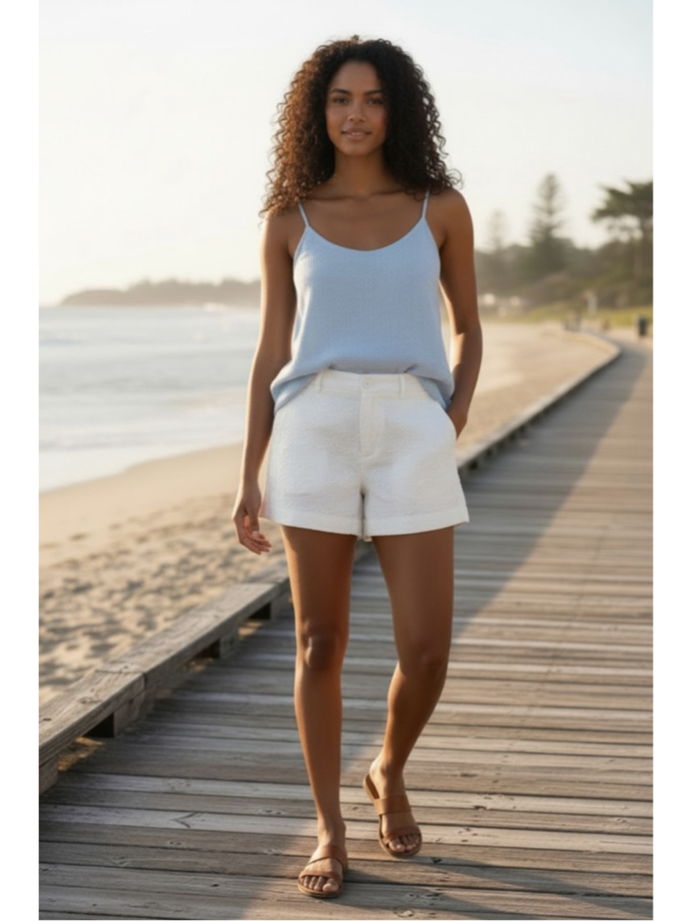 Madewell White Embroidered Shorts Chino Size 4 Cottagecore Nautical Boho